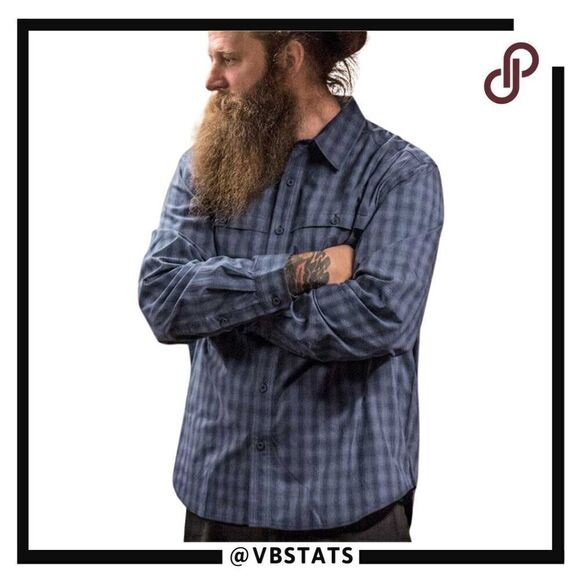 Dri Duck Men's Deep Blue Plaid Paseo Shirt in Size Medium (New with Tags) - Picture 3 of 10